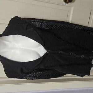 Free People VINTAGE ! Black Knit  Sweater